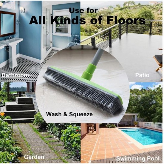 Gumijasta metla za čiščenje CleanMeMore z nastavljivim teleskopskim ročajem