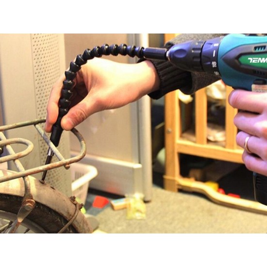 Fleksibilni podaljšek za vijačnik ali vrtalnik – 30 cm črne barve