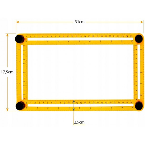 Multifunkcijsko šablonsko ravnilo kotnik