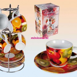 12 delni espresso set sadje + stojalo