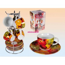 12 delni espresso set sadje + stojalo